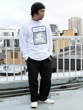 「STARTER（スターター）のアイテム」を使った、中井　皓次さん（メンズ・166cm）の冬コーディネート