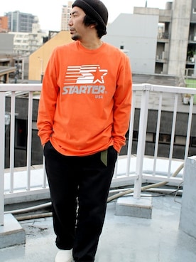 「STARTER（スターター）のアイテム」を使った、中井　皓次さん（メンズ・166cm）の冬コーディネート