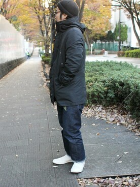 「Denime（ドゥニーム）のアイテム（ダウンジャケット/コート）」を使った、中井　皓次さん（メンズ・166cm）の冬コーディネート