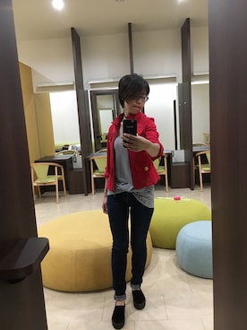 「Honeys（ハニーズ）のアイテム（スニーカー、ブラック系）」を使った、チョコさん（レディース）の秋コーディネート