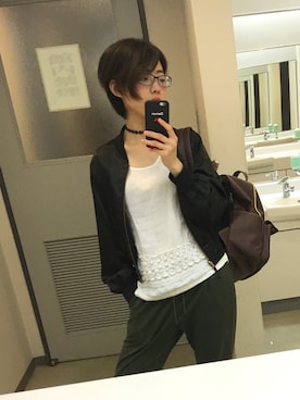 「UNIQLO（ユニクロ）のアイテム（その他パンツ、グリーン系）」を使った、チョコさん（レディース）の秋コーディネート