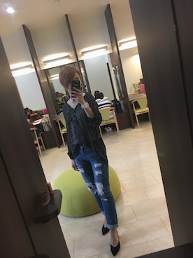 「Honeys（ハニーズ）のアイテム（パンプス、ブラック系）」を使った、チョコさん（レディース）の秋コーディネート