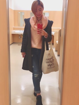 「Honeys（ハニーズ）のアイテム（ダウンジャケット/コート）」を使った、チョコさん（レディース・162cm）の秋コーディネート