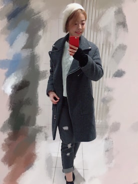 「Honeys（ハニーズ）のアイテム（デニムパンツ、グレー系）」を使った、チョコさん（レディース）の秋コーディネート