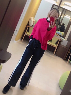 「WEGO（ウィゴー）のアイテム（その他パンツ、ブラック系）」を使った、チョコさん（レディース）の冬コーディネート