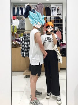 「H&M（エイチ・アンド・エム）のアイテム（タンクトップ、ホワイト系）」を使った、-hhhello-さん（レディース・163cm）の秋コーディネート