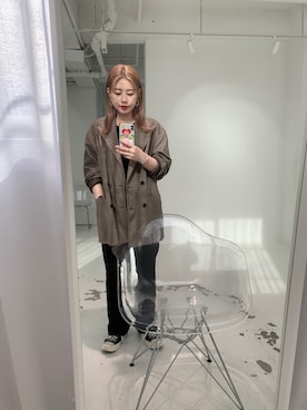 「ISOOK（アイスー）のアイテム（スラックス）」を使った、MAYA SAKAIさん（レディース・162cm）の春コーディネート