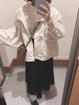 「RAY CASSIN（レイカズン）のアイテム（マウンテンパーカー）」を使った、natsume.さん（レディース・153cm）の冬コーディネート