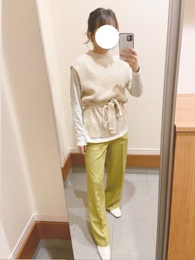 「GRL（グレイル）のストレッチスクエアトゥショートブーツ（ブーツ、ホワイト系）」を使った、natsume.さん（レディース・155cm）の春コーディネート