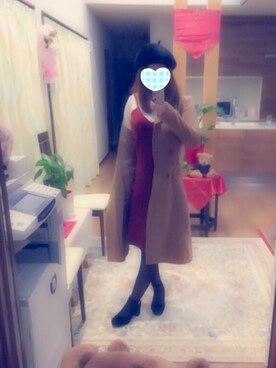 「夢展望（ユメテンボウ）のアイテム（ハンチング/ベレー帽）」を使った、ちょるさん（レディース・158cm）の冬コーディネート