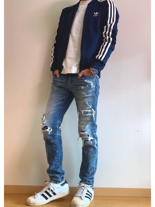 牛たん Adidasのブルゾンを使ったコーディネート Wear