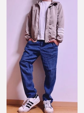 「adidas neo（アディダスネオ）のアイテム（ジャケット/アウター）」を使った、牛たんさん（メンズ・174cm）の春コーディネート