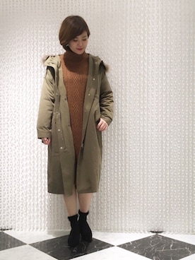 「OSMOSIS（オズモーシス）のアイテム（モッズコート）」を使った、OSMOSIS天王寺ミオ店さん（レディース・163cm）の冬コーディネート