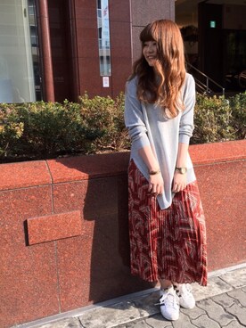 「FOSSIL（フォッシル）のアイテム（アナログ腕時計）」を使った、OSMOSIS天王寺ミオ店さん（レディース・167cm）の冬コーディネート