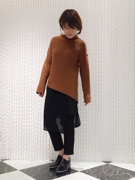 「キャメル」｜「アイテム（ブーティ）」を使った、OSMOSIS天王寺ミオ店さん（レディース・163cm）の冬コーディネート