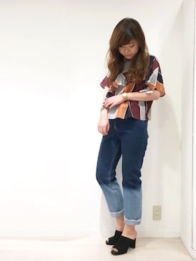 「ブリーチデニム」｜「アイテム（腕時計）」を使った、OSMOSIS天王寺ミオ店さん（レディース・167cm）の夏コーディネート