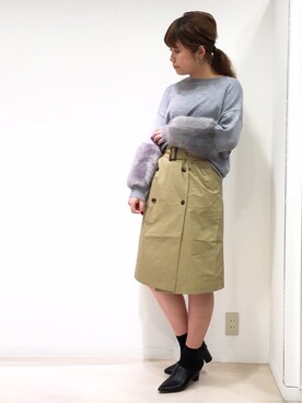 「OSMOSIS（オズモーシス）のアイテム（トレンチコート）」を使った、OSMOSIS天王寺ミオ店さん（レディース・167cm）の秋コーディネート