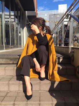 「OSMOSIS（オズモーシス）のアイテム（ノーカラージャケット）」を使った、OSMOSIS天王寺ミオ店さん（レディース・155cm）の秋コーディネート