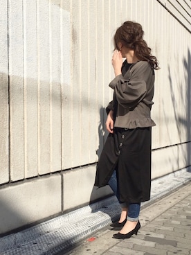 「OSMOSIS（オズモーシス）のアイテム（ブルゾン）」を使った、OSMOSIS天王寺ミオ店さん（レディース・155cm）の春コーディネート