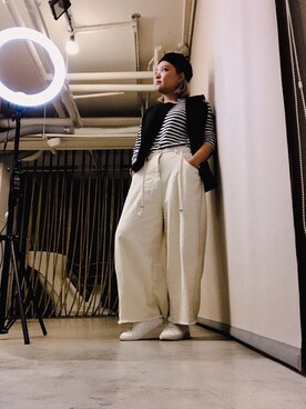 「NOのアイテム（帽子）」を使った、Dm Kaoさん（レディース・165cm）の冬コーディネート