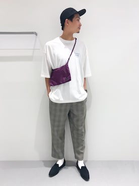 「LAKOLE（ラコレ）のアイテム（モカシン/デッキシューズ）」を使った、Takuさん（メンズ・180cm）の夏コーディネート