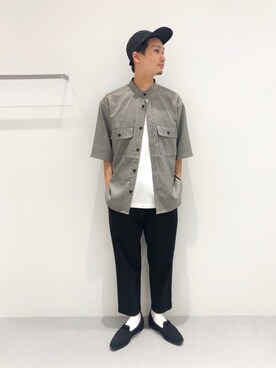 「LAKOLE（ラコレ）のアイテム（モカシン/デッキシューズ）」を使った、Takuさん（メンズ・180cm）の夏コーディネート