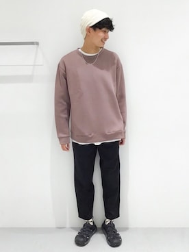 「LAKOLE（ラコレ）のアイテム（ニットキャップ/ビーニー）」を使った、Takuさん（メンズ・180cm）の秋コーディネート