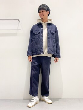 「LAKOLE（ラコレ）のアイテム（パーカー）」を使った、Takuさん（メンズ・180cm）の春コーディネート