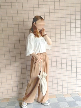 「chocomee（チョコミー）のアイテム（Tシャツ/カットソー）」を使った、nao !さん（レディース・150cm）の夏コーディネート
