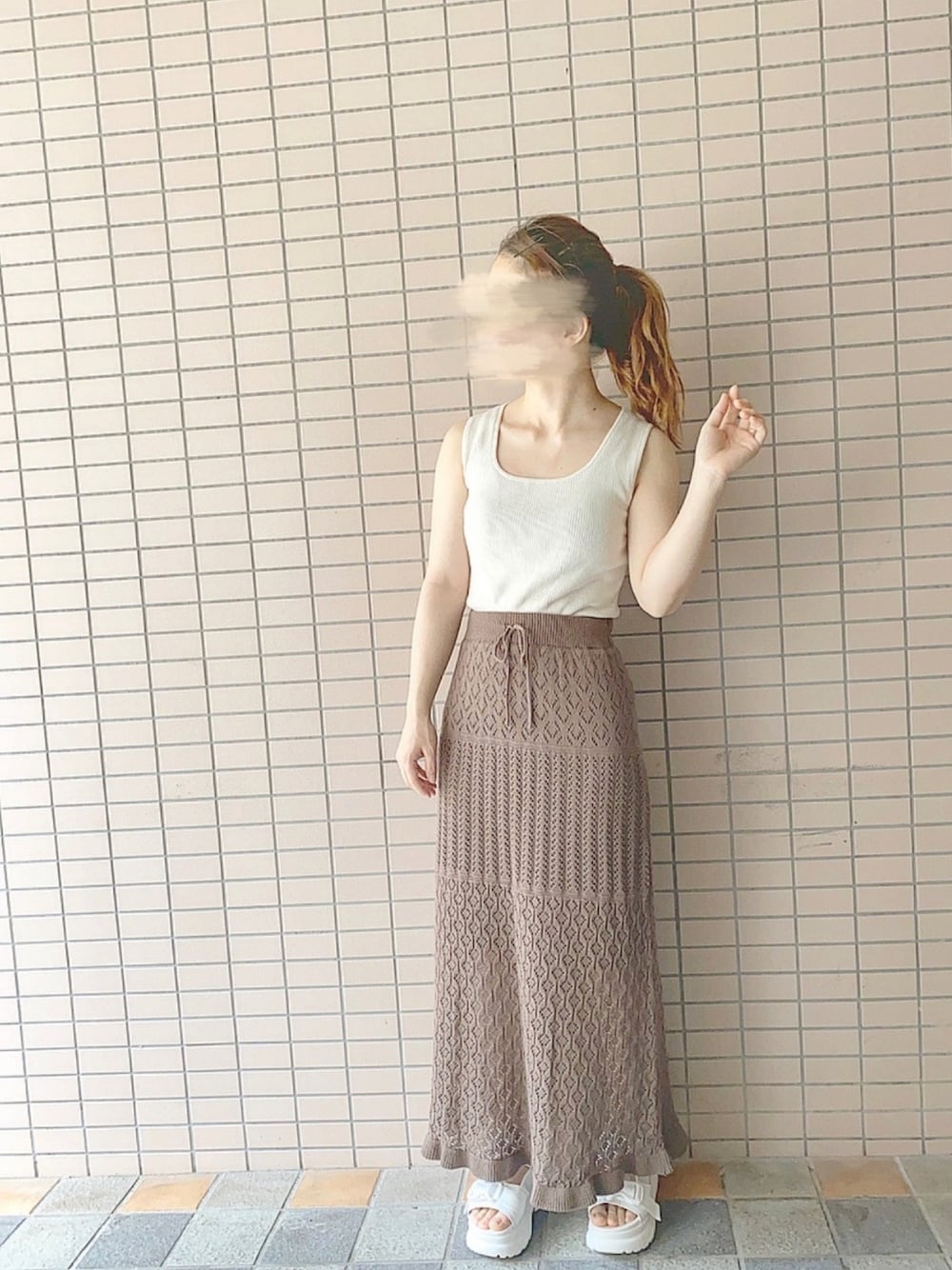 「今日のコーデ、プチプラ、ラフ、シンプル、夏、GU、サンダル、ootd、低身長、おしゃれさんと繋がりたい」｜「GUのアイテム（タンクトップ、ホワイト系）」を使った、nao !さん（レディース・150cm）の夏コーディネートの1枚目の写真