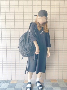 「KANGOL（カンゴール）のアイテム（ワンピース/ドレス）」を使った、nao !さん（レディース・150cm）の夏コーディネート