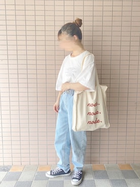 「chocomee（チョコミー）のアイテム（Tシャツ/カットソー）」を使った、nao !さん（レディース・150cm）の夏コーディネート