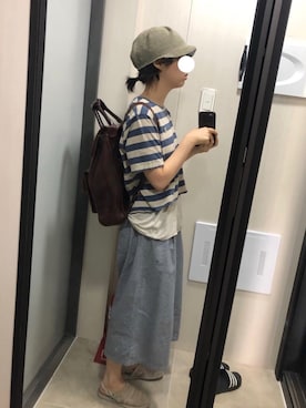 「handmade」｜「アイテム（キャスケット）」を使った、ピノさん（レディース・158cm）の夏コーディネート