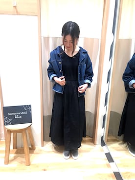 「Samansa Mos2 blue（サマンサモスモスブルー）のアイテム（その他アウター）」を使った、ayaka＊さん（レディース・158cm）の春コーディネート