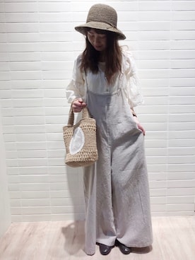 「お散歩」｜「アイテム（オールインワン・サロペット）」を使った、ayaka＊さん（レディース・158cm）の春コーディネート