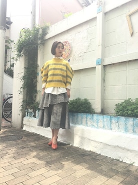 「FURFUR（ファーファー）のアイテム（ニット/セーター）」を使った、FURFUR ラフォーレ原宿店さん（レディース・154cm）の夏コーディネート