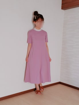 「GUワンピース」｜ᴍoɴᴀさん（レディース・156cm）の秋コーディネート