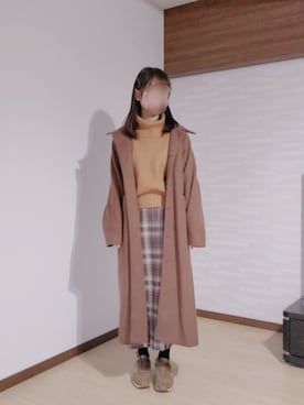 「DHOLIC（ディーホリック）のアイテム（チェスターコート）」を使った、ᴍoɴᴀさん（レディース・156cm）の冬コーディネート