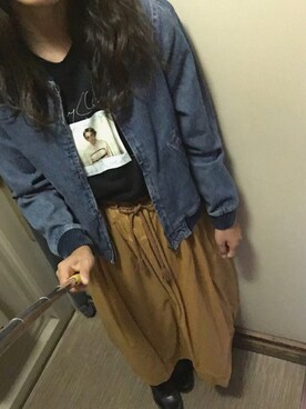 「AS KNOW AS plus（アズノゥアズプラス）のアイテム（ブルゾン）」を使った、©️さん（レディース・154cm）の秋コーディネート