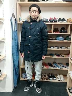 「アイテム（スニーカー、その他）」を使った、yusuke さん（メンズ・170cm）の冬コーディネート