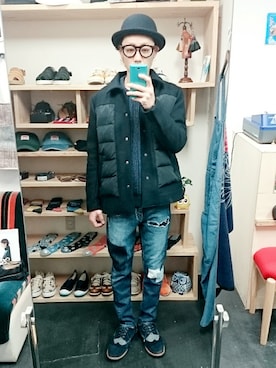 「masterkey（マスターキー）のアイテム（パンツ）」を使った、yusuke さん（メンズ・170cm）の冬コーディネート