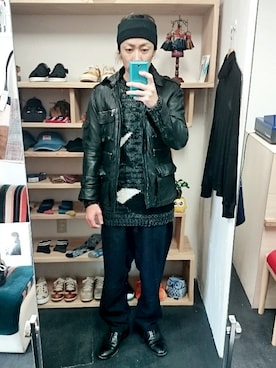 「masterkey（マスターキー）のアイテム（パンツ）」を使った、yusuke さん（メンズ・170cm）の冬コーディネート