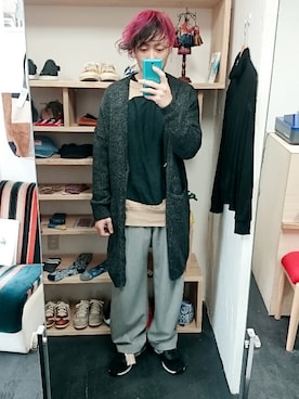 「ワイドシルエット」｜「アイテム（パンツ）」を使った、yusuke さん（メンズ・170cm）の冬コーディネート