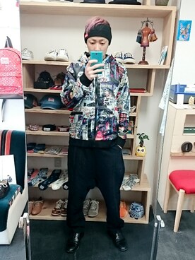 「ヘアバンド」｜「アイテム（ナイロンジャケット）」を使った、yusuke さん（メンズ・170cm）の冬コーディネート