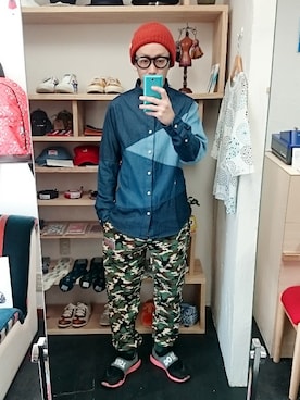 「STORES.jp（ストアーズドットジェーピー）のアイテム（シャツ/ブラウス）」を使った、yusuke さん（メンズ・170cm）の冬コーディネート