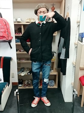 「STORES.jp（ストアーズドットジェーピー）のアイテム（シャツ/ブラウス）」を使った、yusuke さん（メンズ・170cm）の冬コーディネート