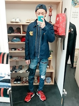 「masterkey（マスターキー）のアイテム（パンツ）」を使った、yusuke さん（メンズ・170cm）の冬コーディネート