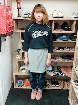 「go slow caravan（ゴースローキャラバン）のアイテム（ワンピース/ドレス）」を使った、yusuke さん（メンズ・170cm）の春コーディネート