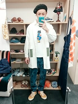 「花柄」｜「アイテム（その他アウター）」を使った、yusuke さん（メンズ・170cm）の春コーディネート
