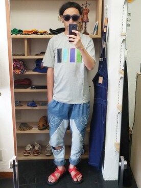 「masterkey（マスターキー）のアイテム（パンツ）」を使った、yusuke さん（メンズ・170cm）の夏コーディネート